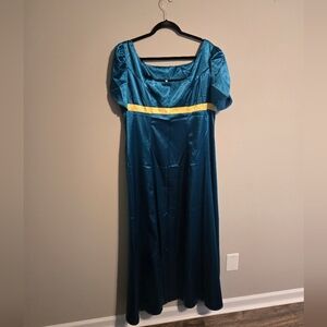 Elegant Teal Regency Gown